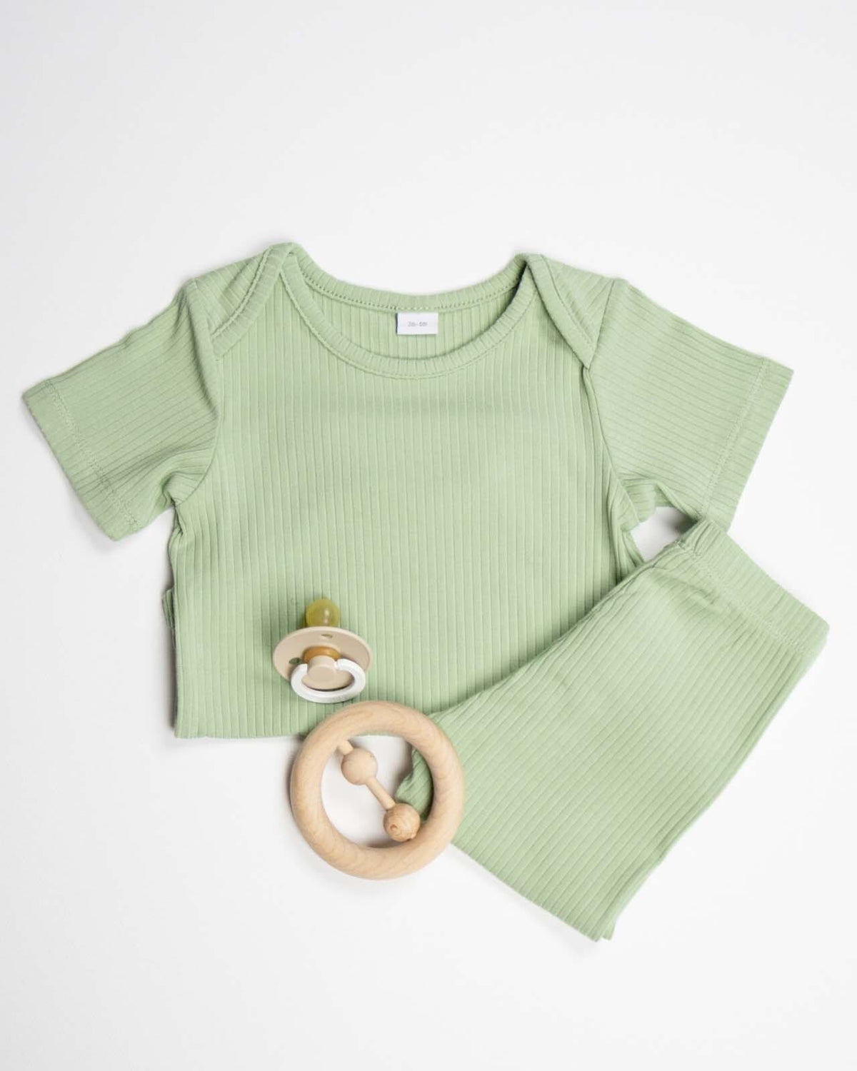 BABYGO® Sage Short Ribbed Bodysuit & Leggings