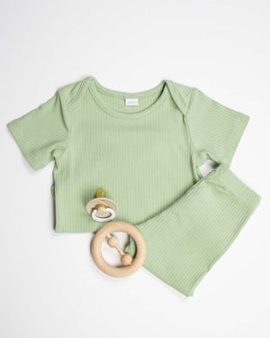 BABYGO® Sage Short Ribbed Bodysuit & Leggings
