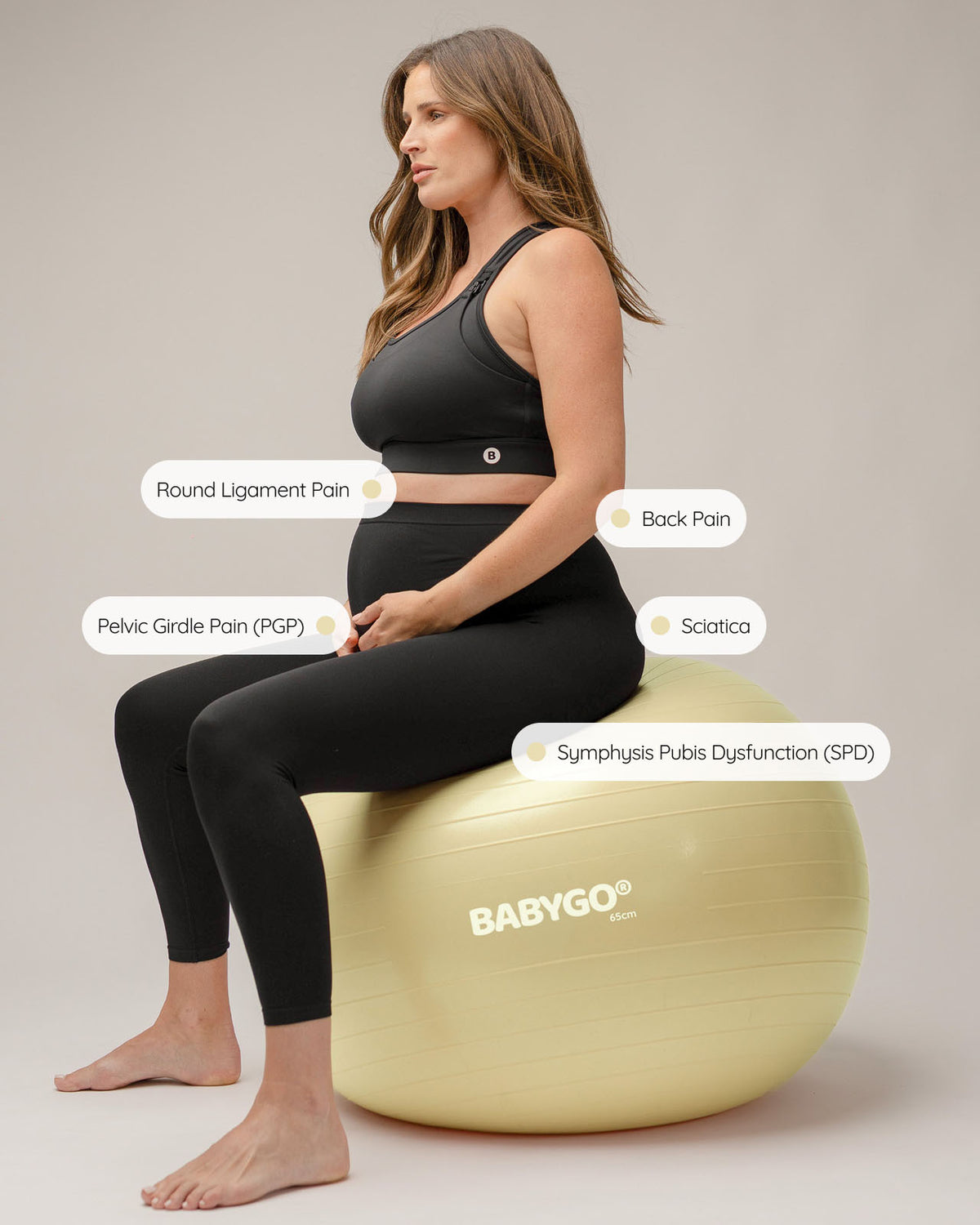 BABYGO Birthing Ball in Lemon, 65cm
