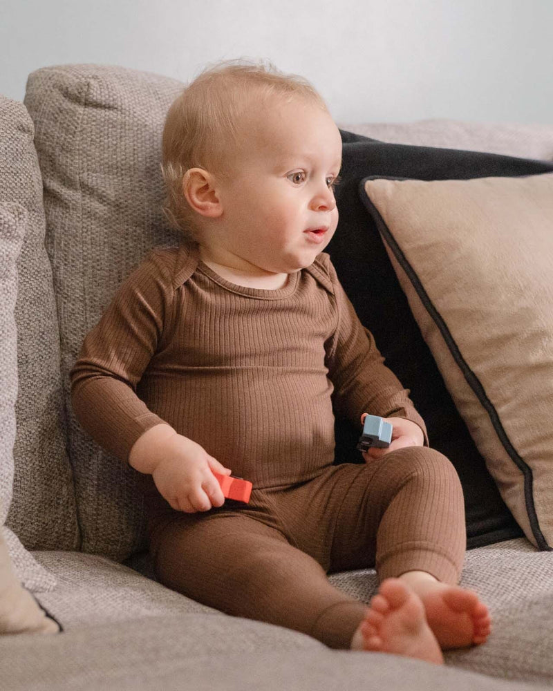 BABYGO® Mocha Long Ribbed Bodysuit & Leggings