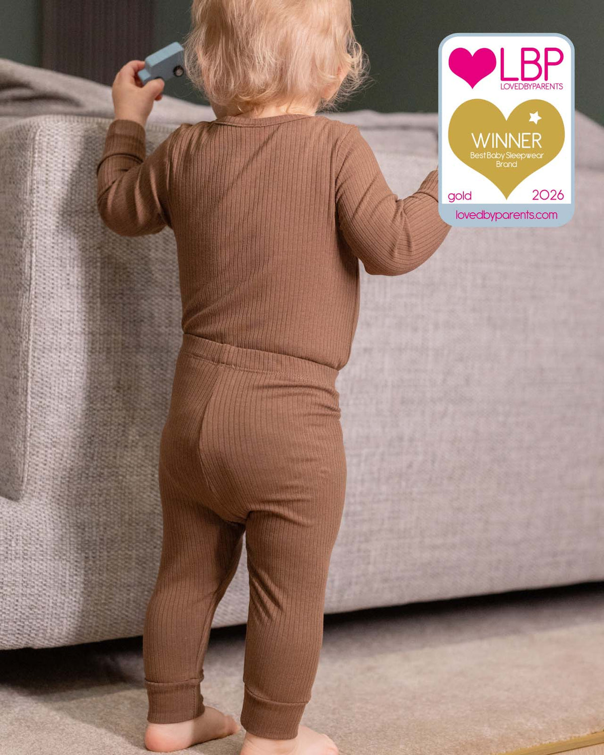 BABYGO® Mocha Long Ribbed Bodysuit & Leggings