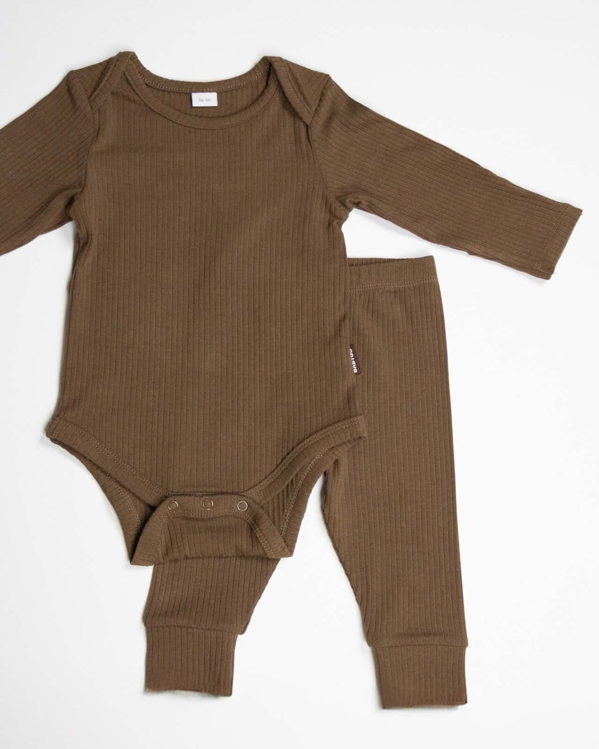 BABYGO® Mocha Long Ribbed Bodysuit & Leggings