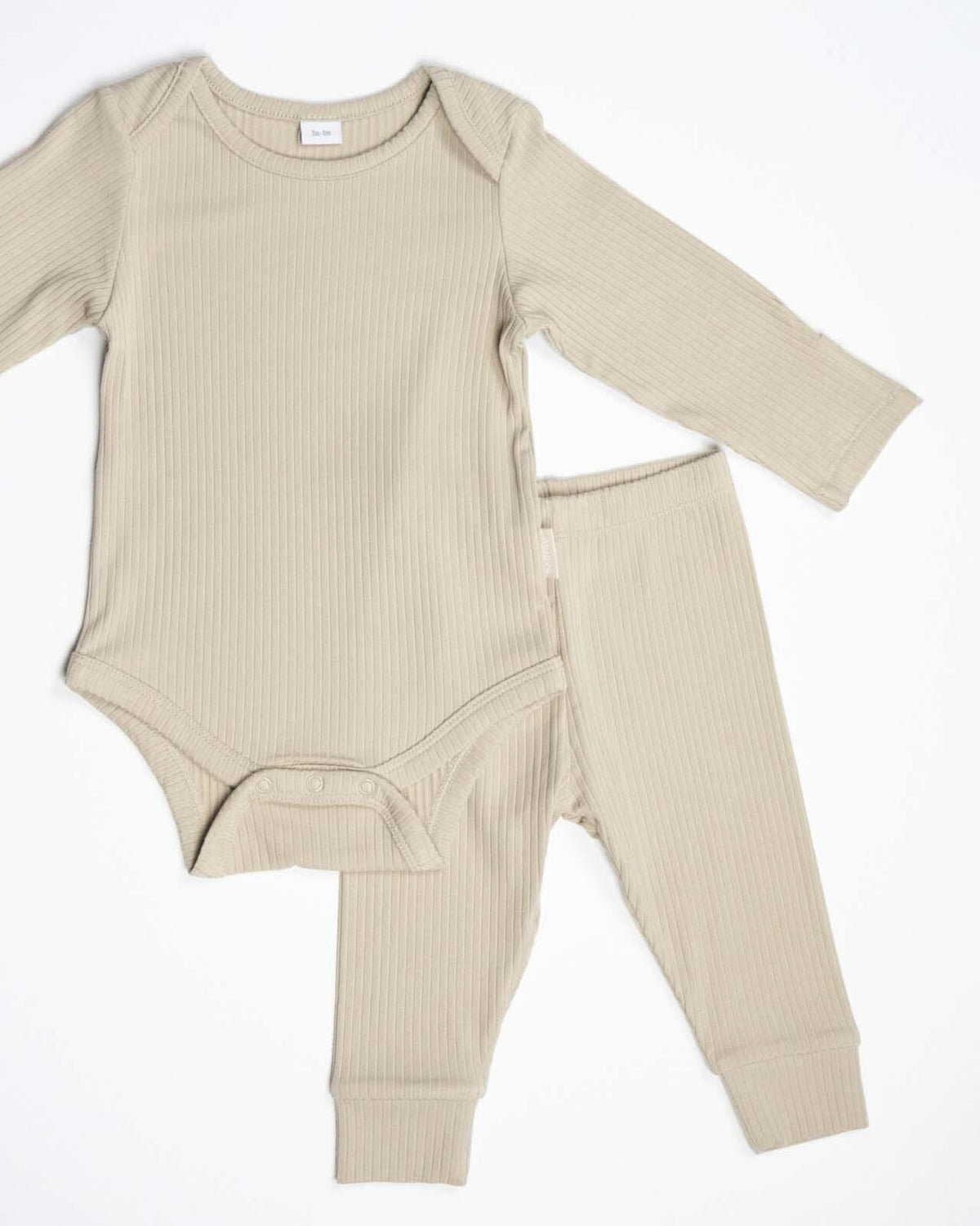 BABYGO® Oatmeal Long Ribbed Bodysuit & Leggings