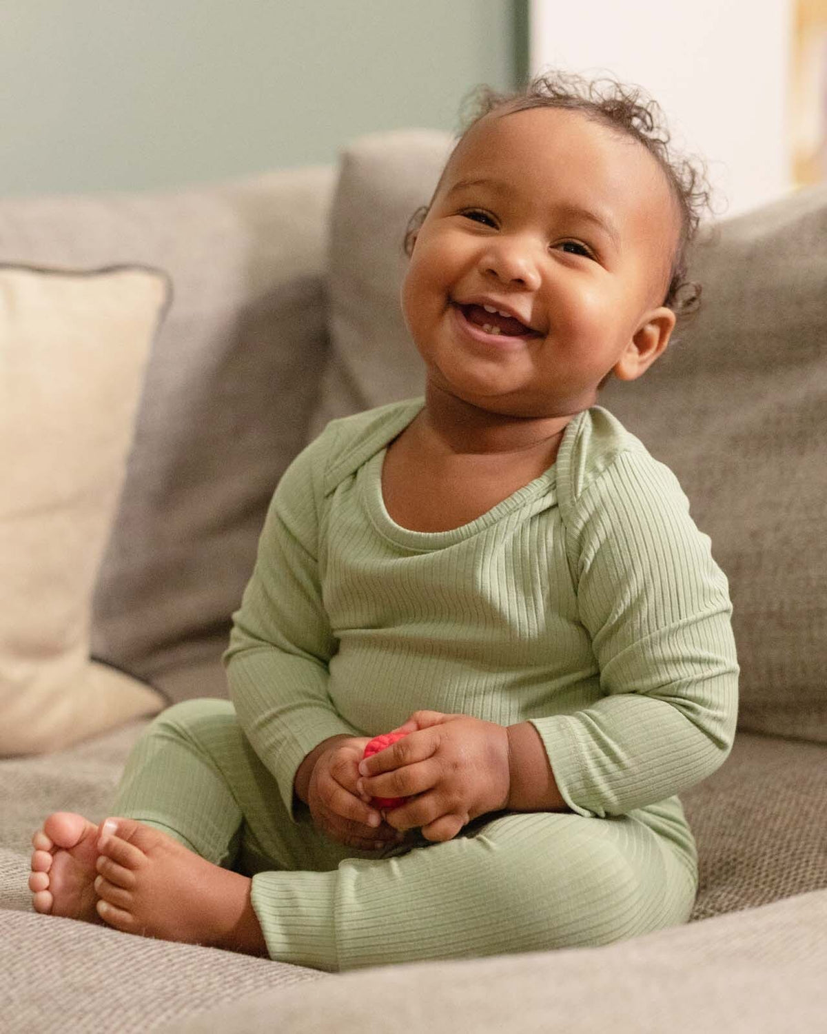 BABYGO® Sage Long Ribbed Bodysuit & Leggings