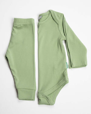BABYGO® Sage Long Ribbed Bodysuit & Leggings