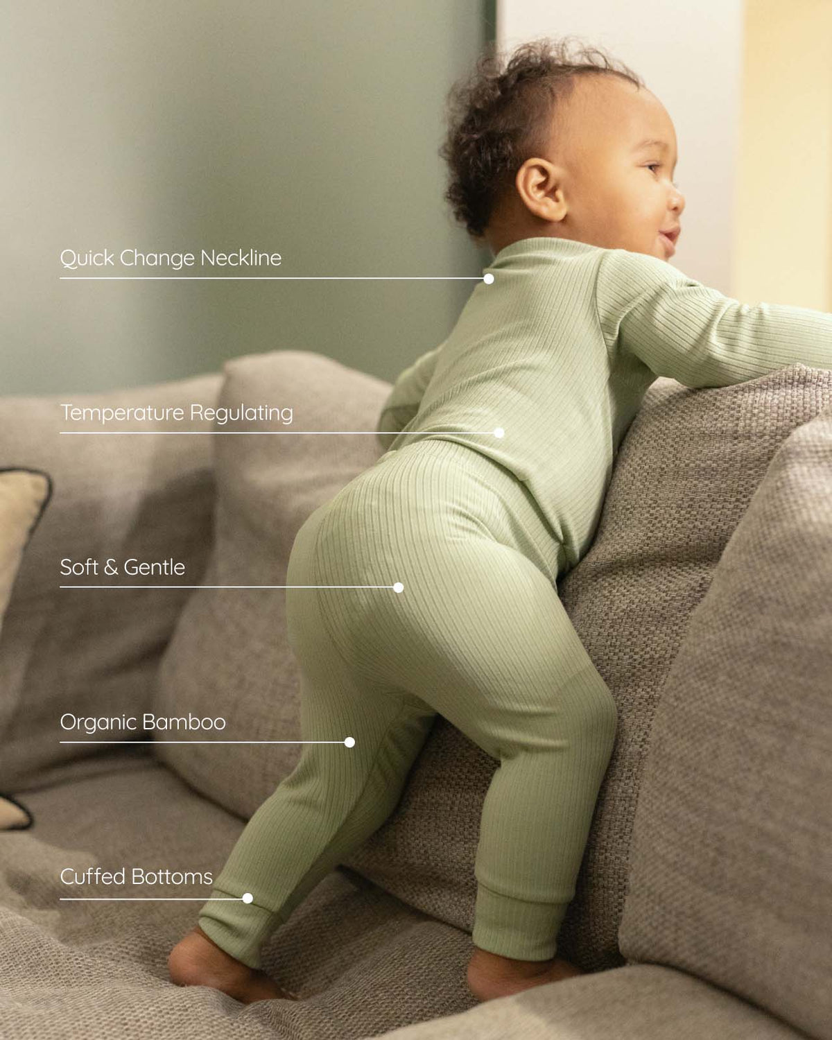 BABYGO® Sage Long Ribbed Bodysuit & Leggings