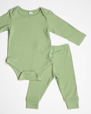 BABYGO® Sage Long Ribbed Bodysuit & Leggings