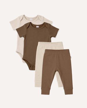 BABYGO® Short Ribbed Bodysuit & Leggings | 2 Pack