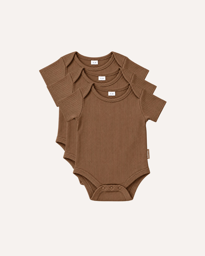 BABYGO® Short Sleeve Baby Bodysuits | 3 Pack