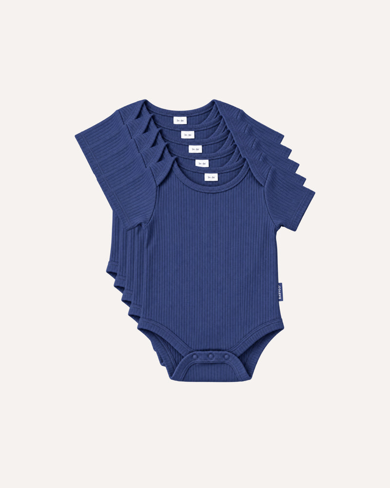 BABYGO® Short Sleeve Baby Bodysuits | 5 Pack