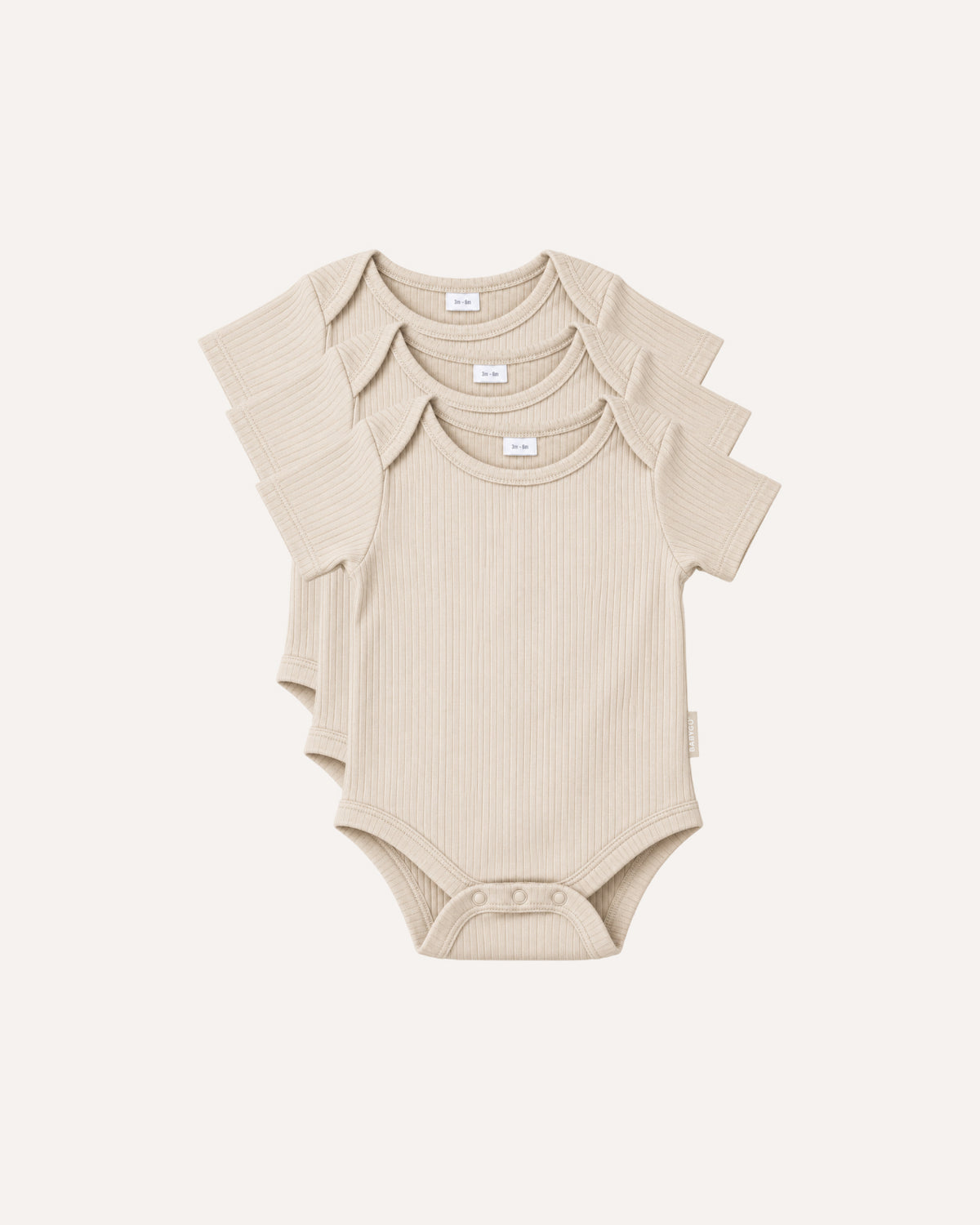 Oatmeal short sleeve baby bodysuits, 3 pack