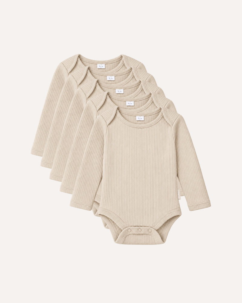 BABYGO® Long Sleeve Baby Bodysuits | 5 Pack