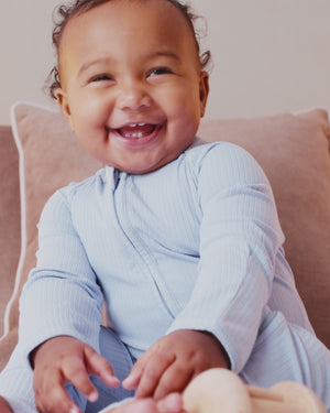 BABYGO® White Ribbed Zip Sleepsuit