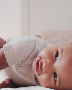 BABYGO® Oatmeal Short Ribbed Bodysuit & Leggings