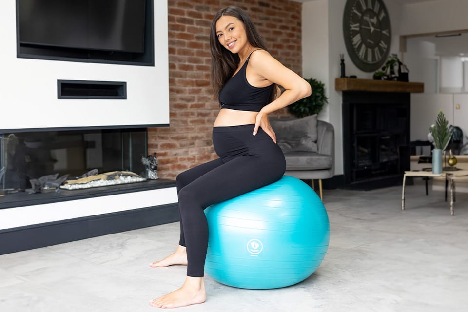 Pelota De Parto BABYGO Con Libro De Ejercicios - Ideal Para Embarazo, Yoga, Trabajo De Parto Y Recuperación