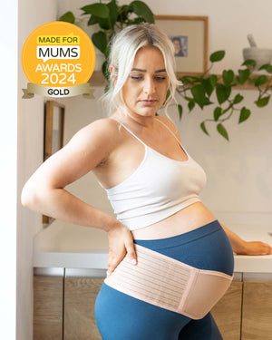 pregnant woman wearing support band