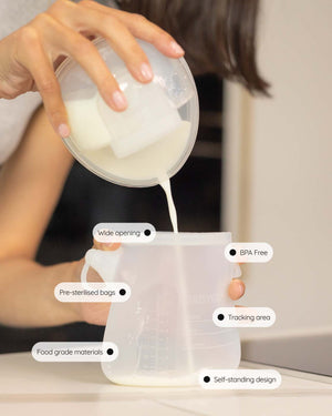 BABYGO® Reusable Silicone Breast Milk Bags (5 Pack)