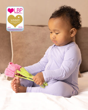 BABYGO® Lilac Ribbed Zip Sleepsuit