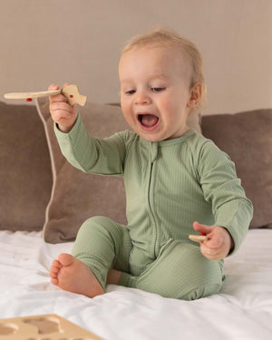 ribbed zip sleepsuit