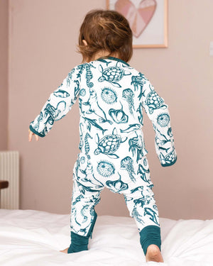 baby wearing sea creatures baby grow