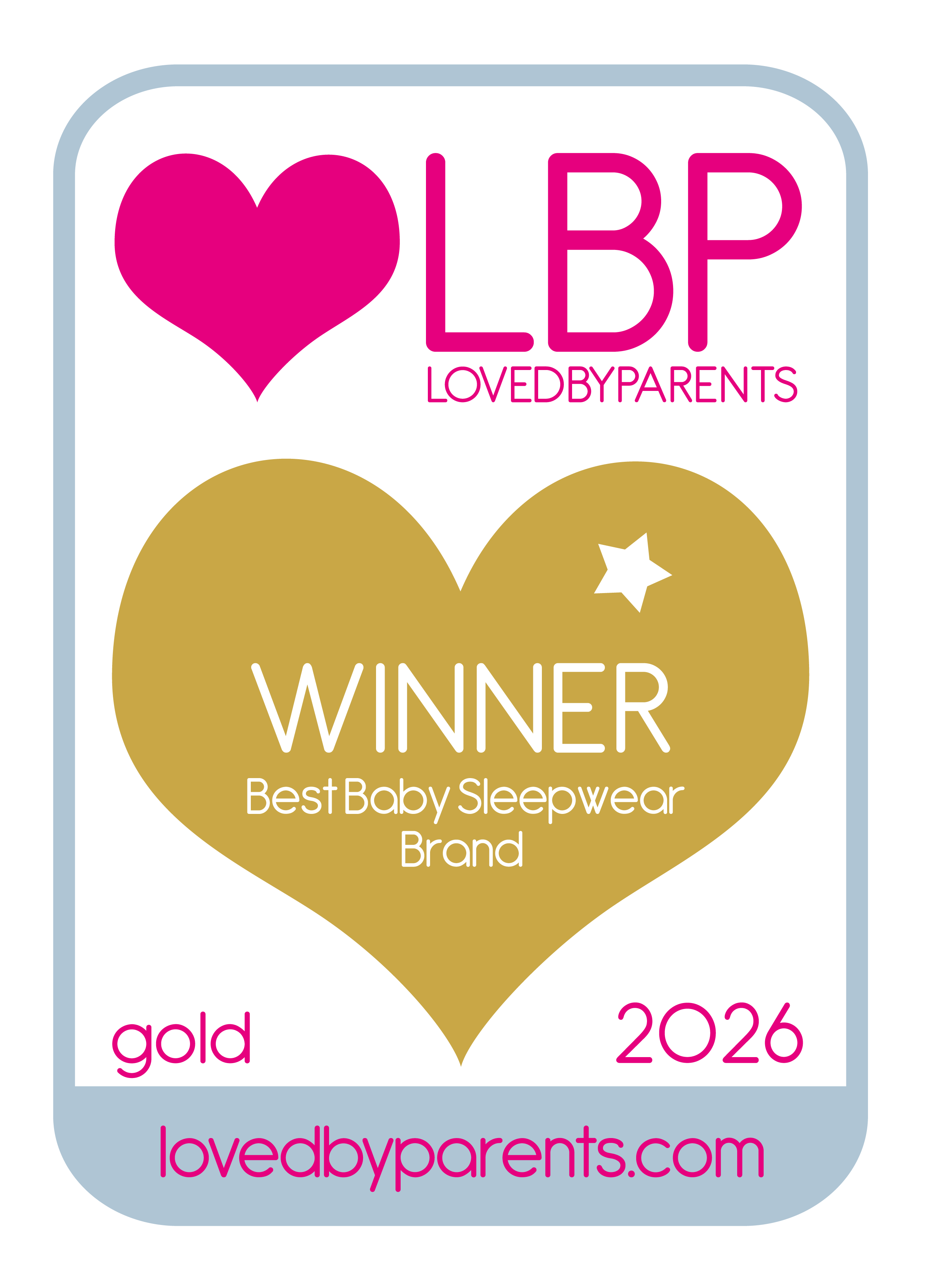 Love by Parents gold Award for Best Baby Sleepwear Brand